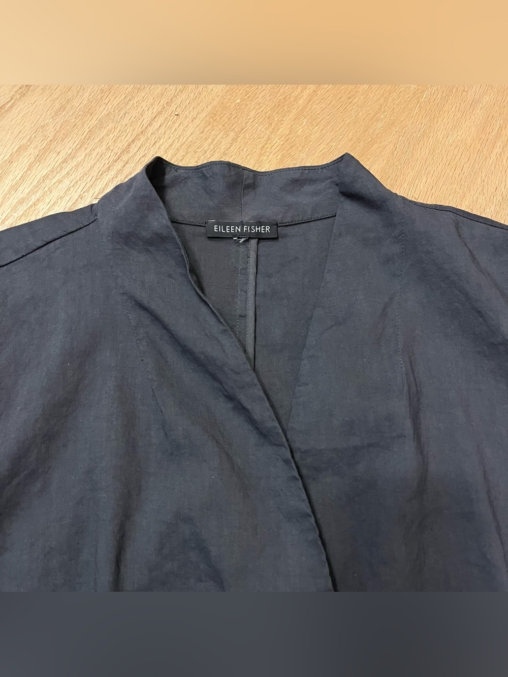 Eileen Fisher Linen Viscose Blend Dark Grey Blazer / Light Jacket - Picture 4 of 13